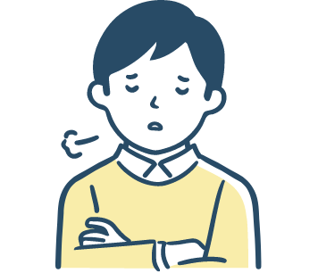 困った男性のイラスト