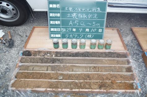 閉店したクリーニング店跡地での簡易調査